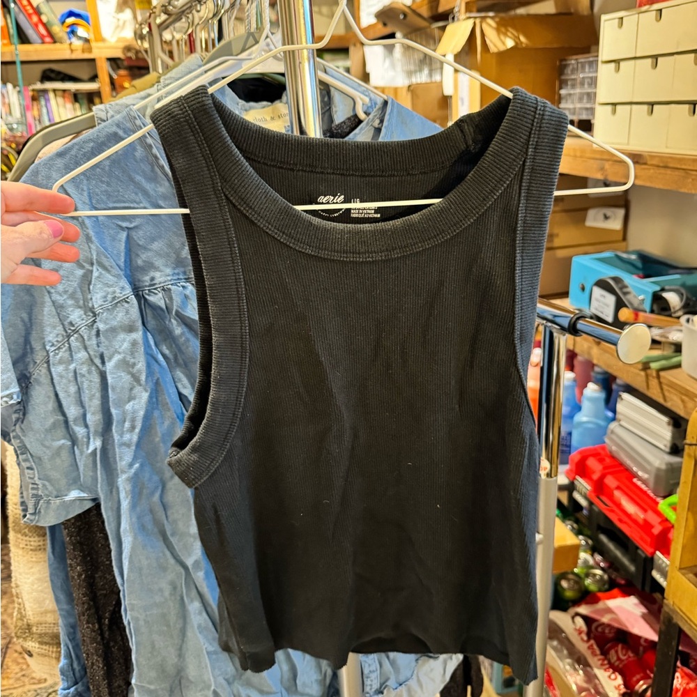 Aerie Ribbed Cropped Tank
